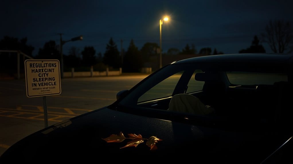 car sleeping legal restrictions